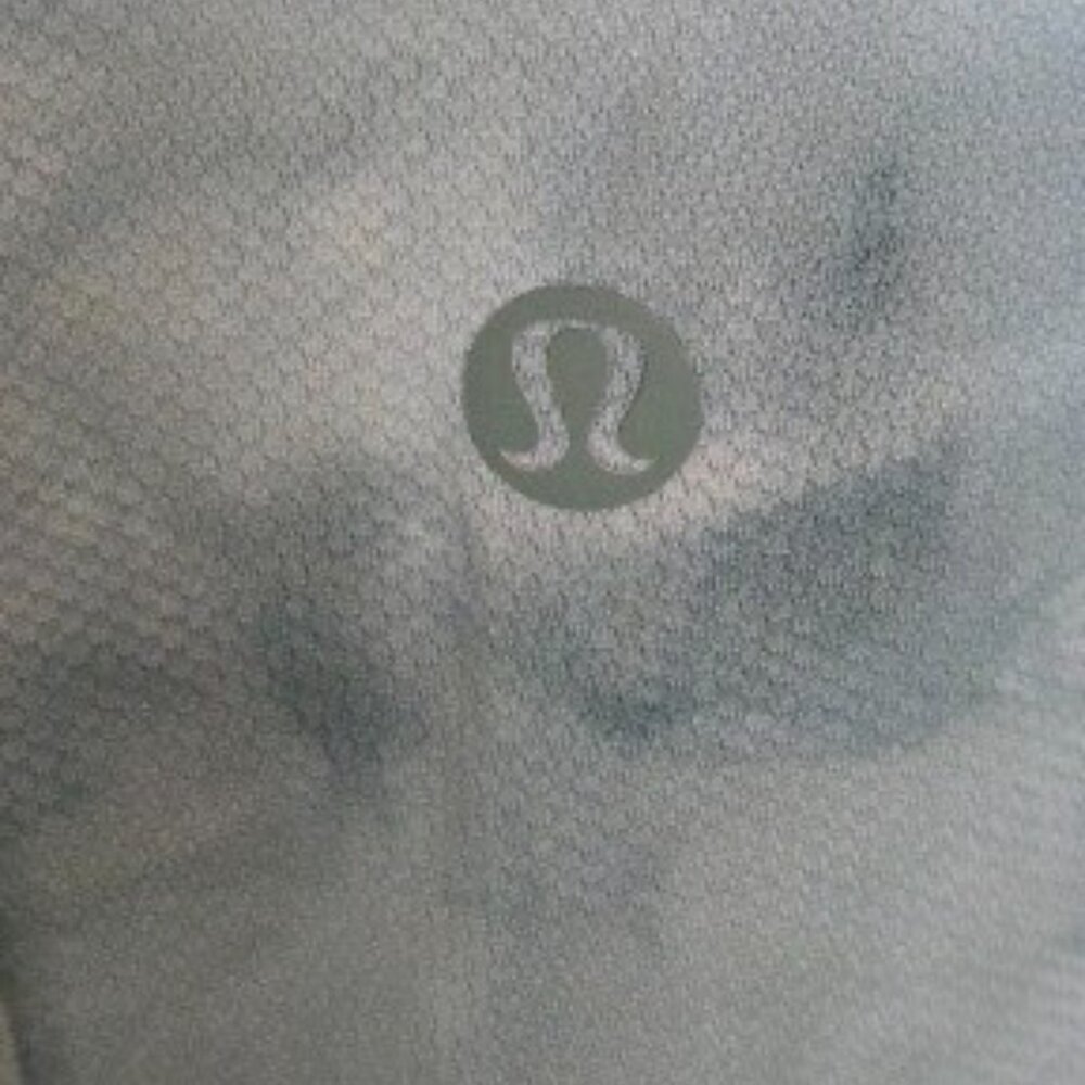 LULULEMON TDWM Blue Spray Dye Relaxed Mesh Pocketed SS Top Shirt Men's - Picture 4 of 6